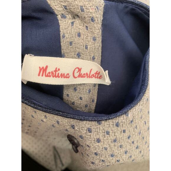 Martina‎ Charlotte Girls 4Y Gray And Navy Drop Waist Dress - Picture 4 of 13